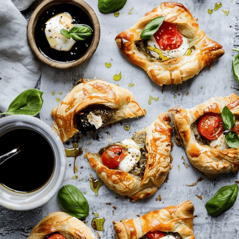 Pesto Caprese Puff Pastries Recipe