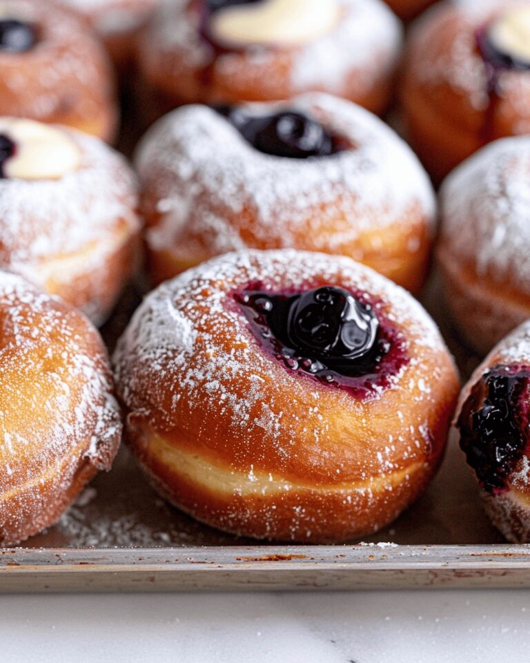 Doughnuts with Balsamic Blueberry and Cheesecake Filling Recipe