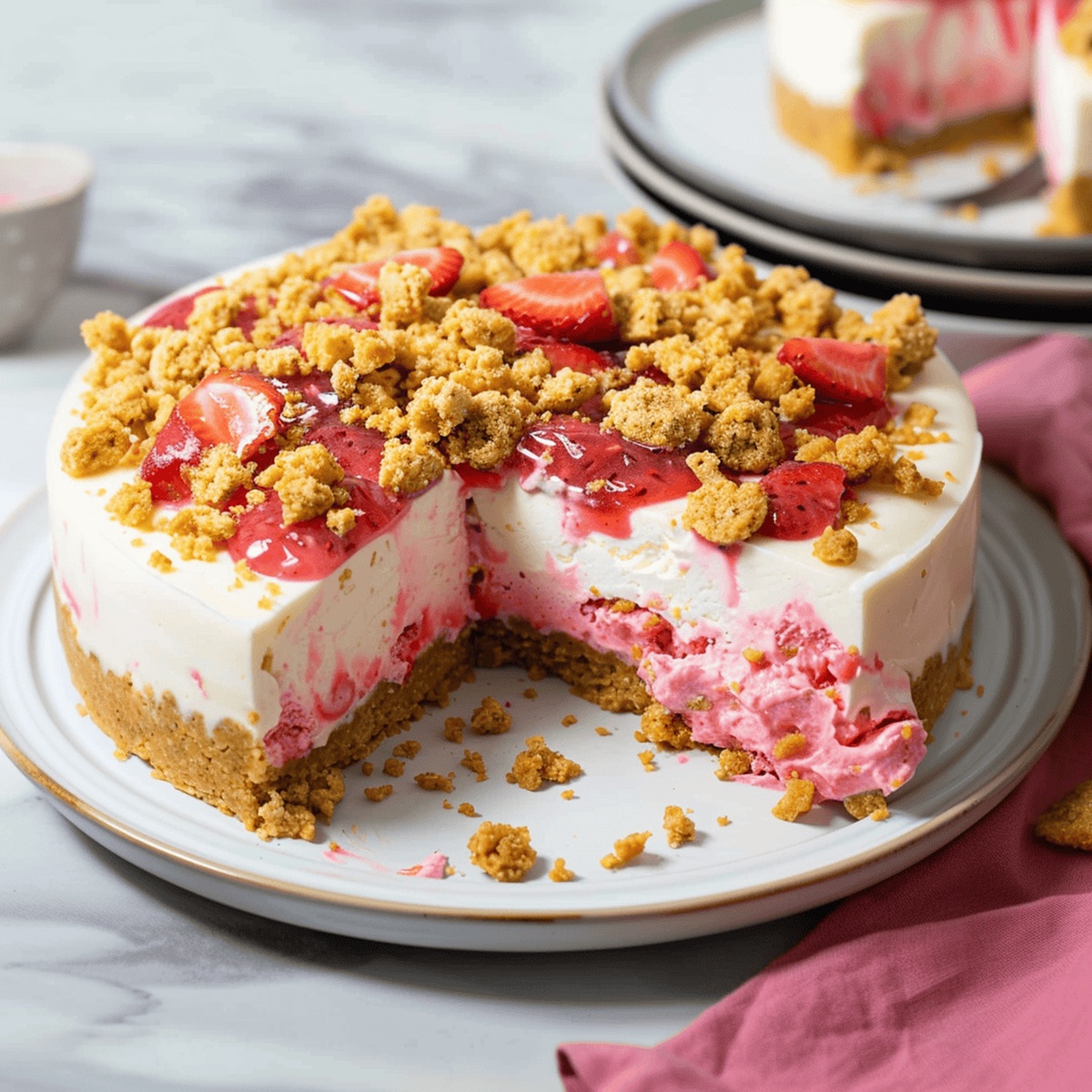 Decadent Strawberry Swirl Cheesecake Recipe