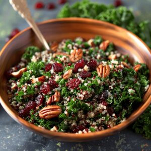 Zesty Cranberry Kale Quinoa Salad Recipe