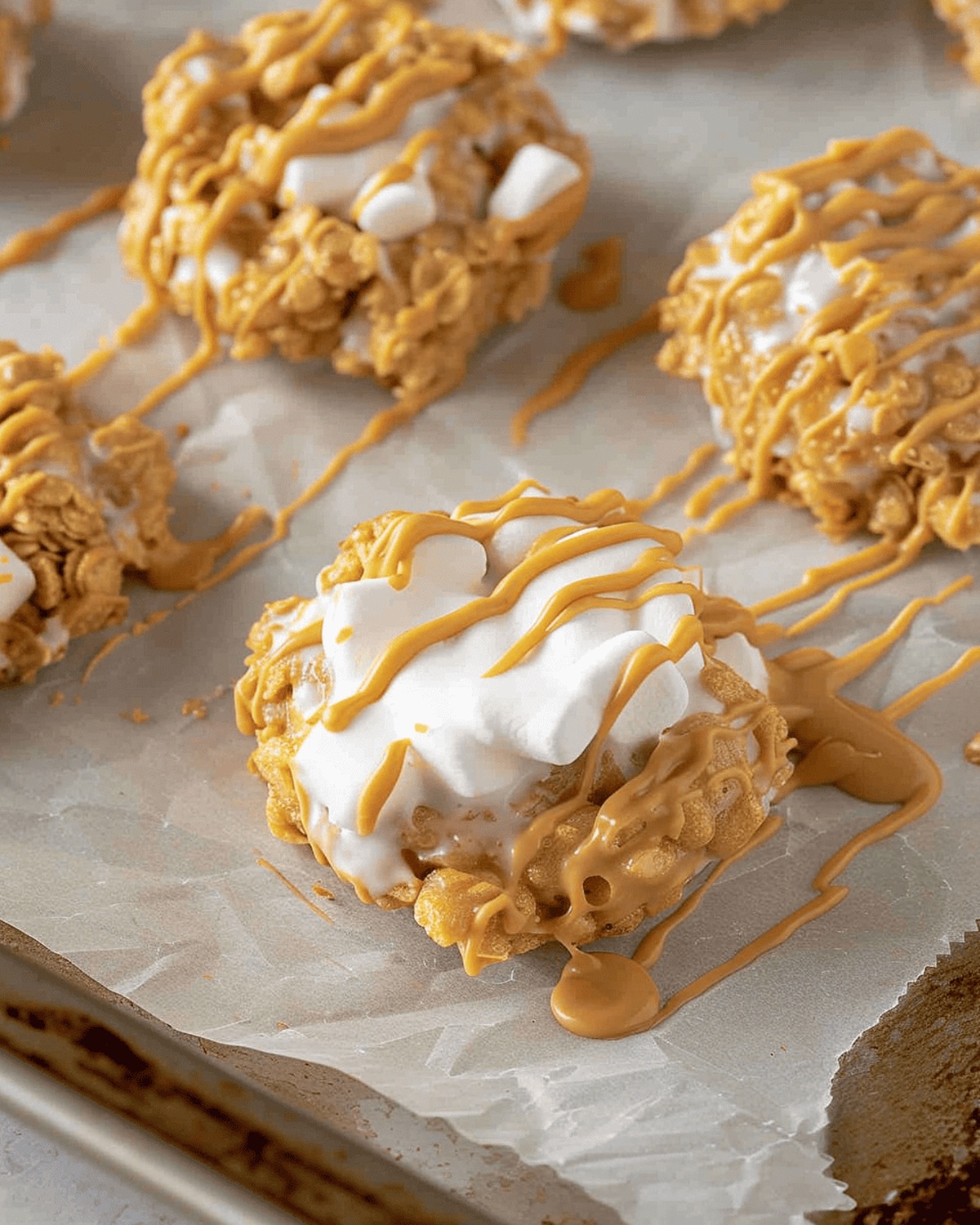 Crumbl No-Bake Marshmallow Peanut Butter Cornflake Cookies Recipe