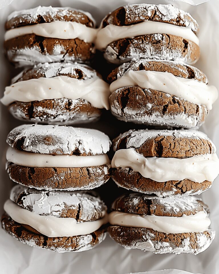 Gingerbread Crinkle Cookie Sandwiches with Vanilla Bean Frosting Recipe