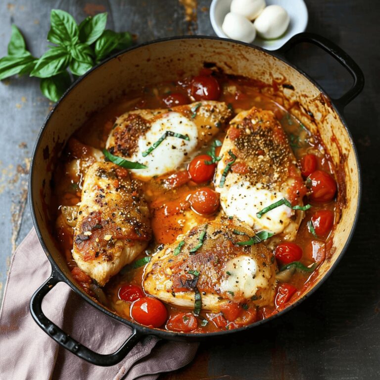 Creamy Garlic Tomato Chicken with Mozzarella Recipe