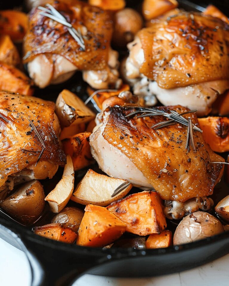 Maple Roasted Chicken With Sweet Potatoes And Apples Recipe