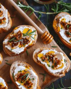Sweet and Spicy Whipped Feta Crostini with Hot Honey Recipe