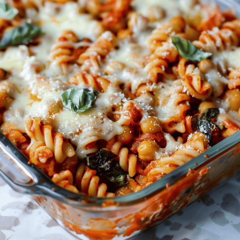 Creamy Mediterranean Chickpea Pasta Bake Recipe