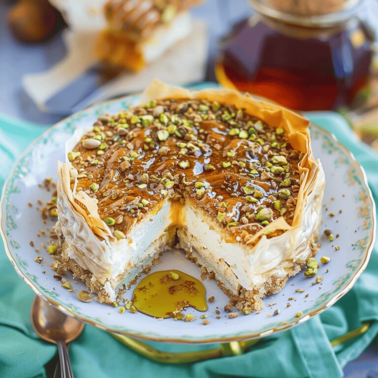 Decadent Pistachio Honey Baklava Cheesecake Recipe