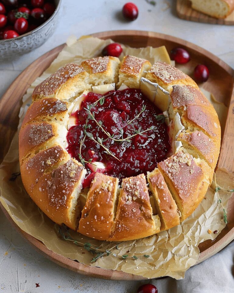 Warm Baked Brie Cranberry in Bread Bowl Recipe