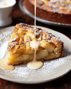 French Apple Cake with Maple Ginger Custard Sauce Recipe