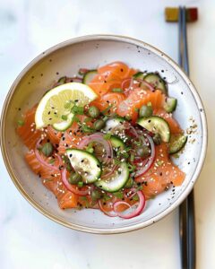 Vibrant Miso Soy Salmon Sashimi Bowl Recipe