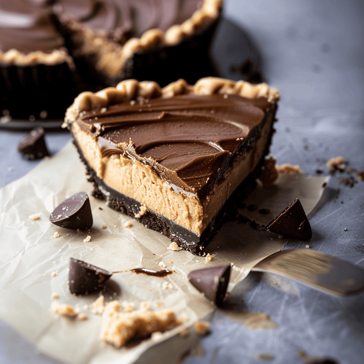 Creamy Frozen Peanut Butter Cup Pie Recipe