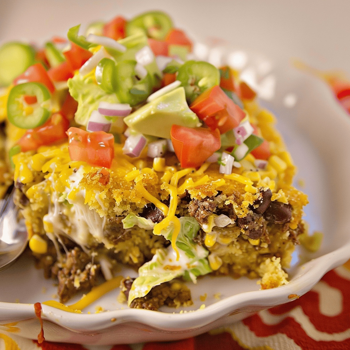 Cheesy Taco Cornbread Casserole Recipe