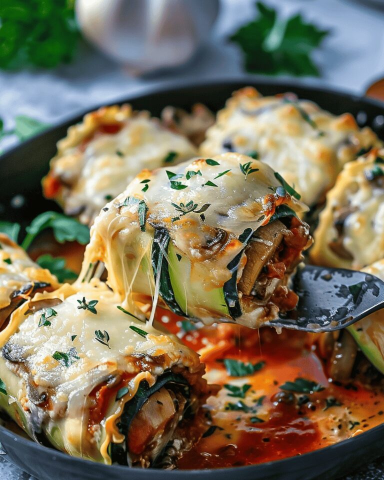 Creamy Mushroom Zucchini Lasagna Rolls Recipe