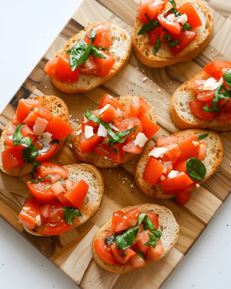 Rustic Tomato Bruschetta with Garlic and Basil Recipe