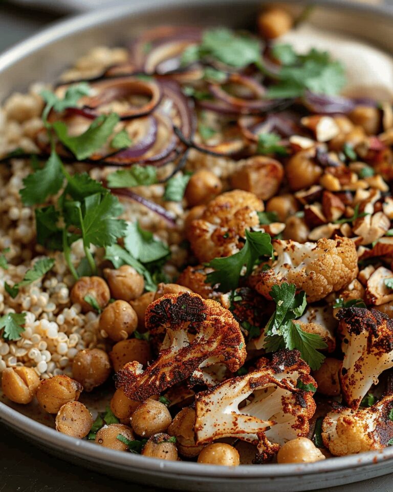 Maple Lime Roasted Cauliflower and Chickpeas Recipe