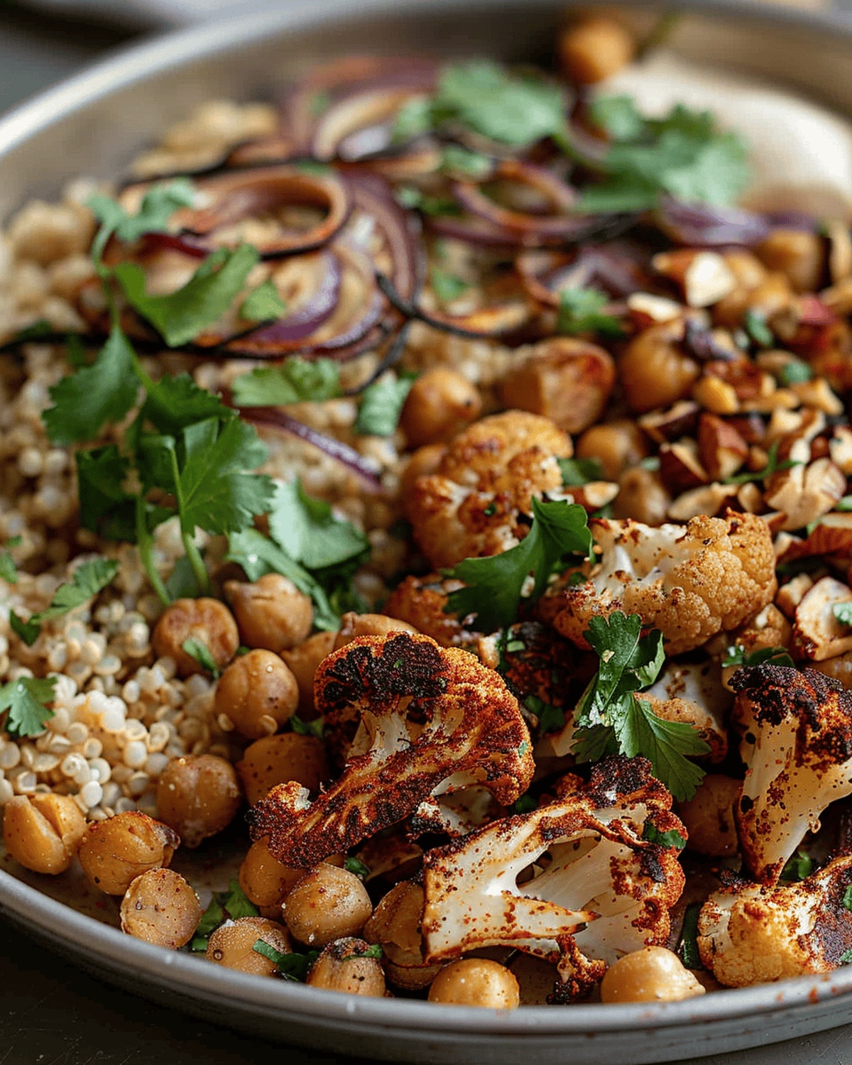 Maple Lime Roasted Cauliflower and Chickpeas Recipe