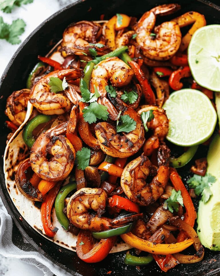 Sizzling Skillet Blackened Shrimp Fajitas Recipe