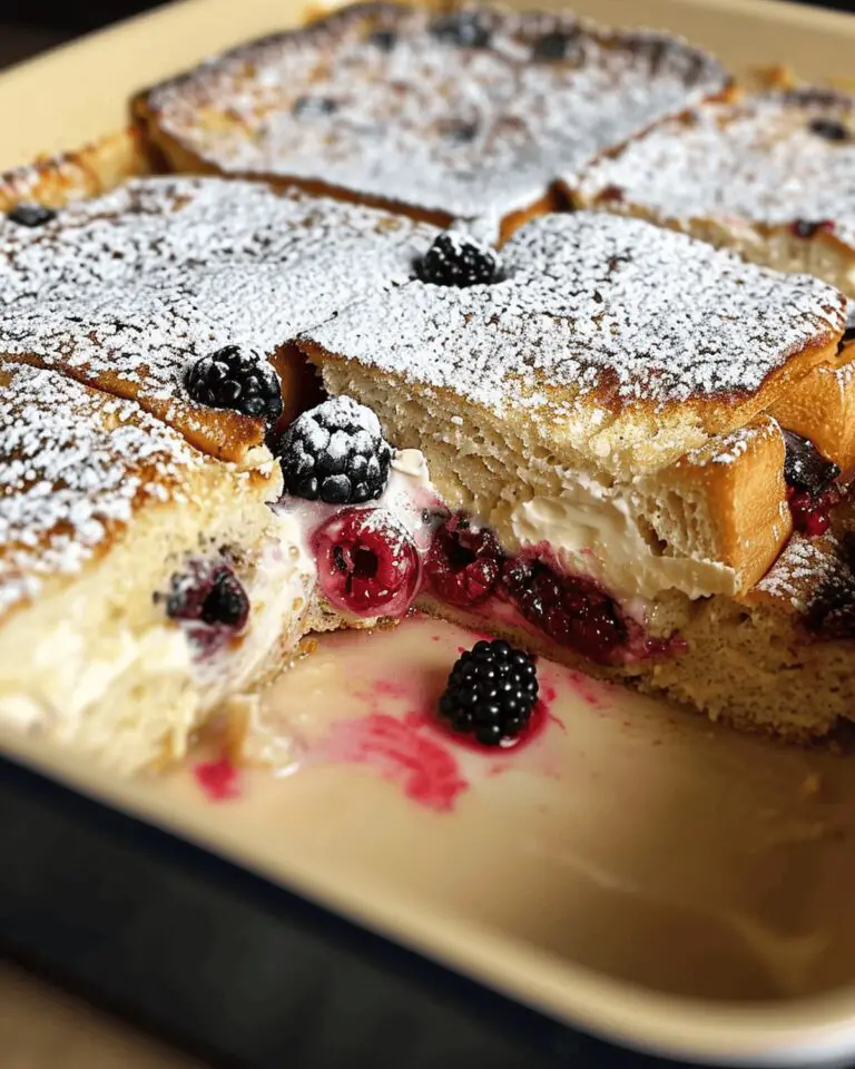 Berries & Cream Stuffed French Toast Casserole Recipe