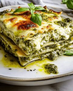 Creamy Pesto Butter Layered Lasagna Recipe
