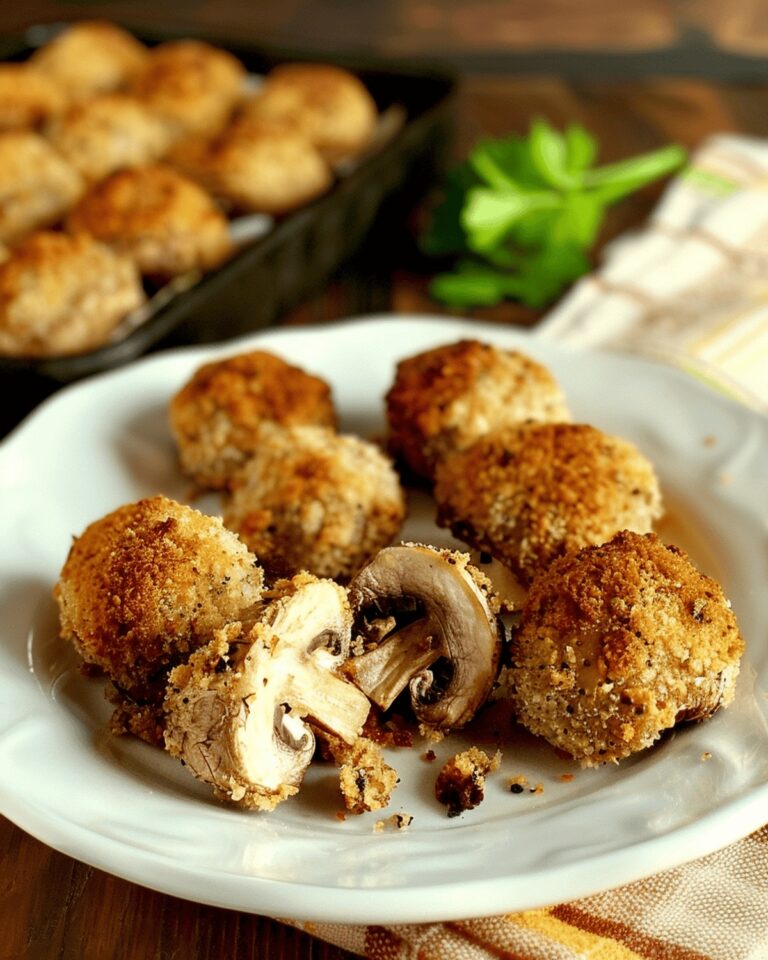 Crispy Oven-Fried Garlic Mushrooms Recipe