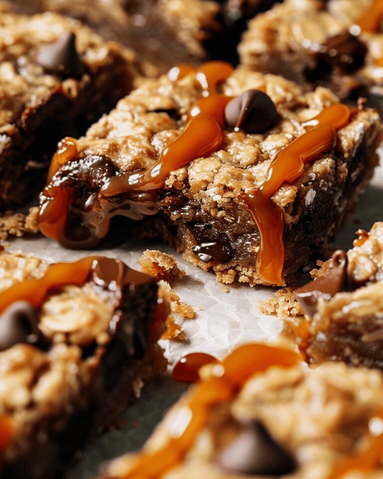Salted Caramel Chocolate Chip Oat Cookie Bars Recipe