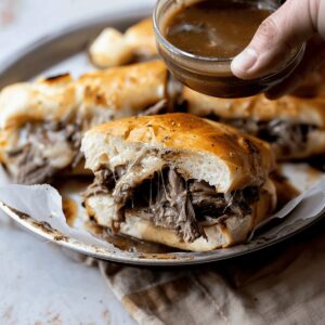 Savory Slow Cooker French Dip Sandwiches Recipe