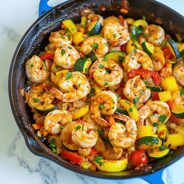 Vibrant Shrimp and Rainbow Veggie Skillet Recipe