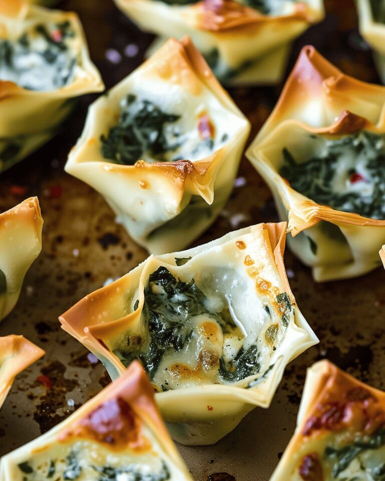 Baked Spinach Artichoke Wonton Cups Recipe