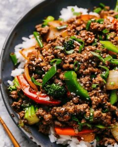 Sizzling Korean Ground Beef Stir Fry Recipe