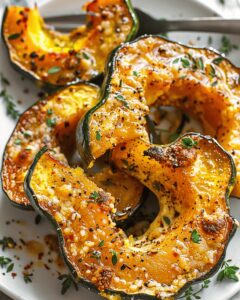 Parmesan Herb Roasted Acorn Squash Recipe