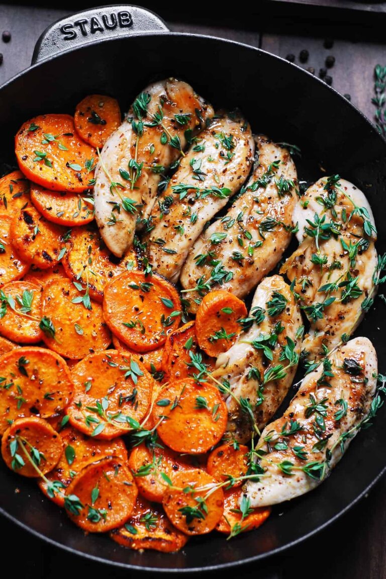Mouthwatering Sweet Potatoes with Maple Glazed Chicken Recipe