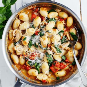 Creamy Skillet Sun Dried Tomato Chicken and Gnocchi Recipe