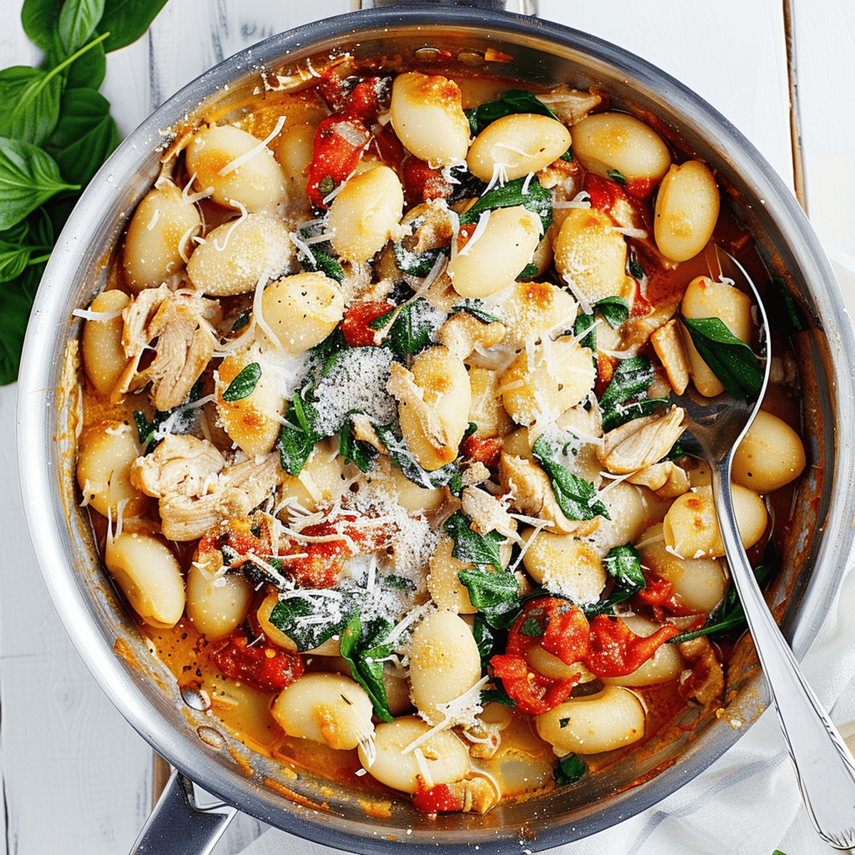 Creamy Skillet Sun Dried Tomato Chicken and Gnocchi Recipe