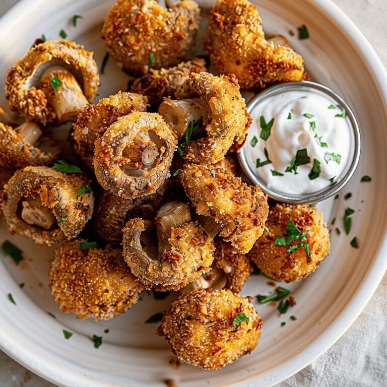 Crispy Crumbed Air Fried Mushrooms Recipe