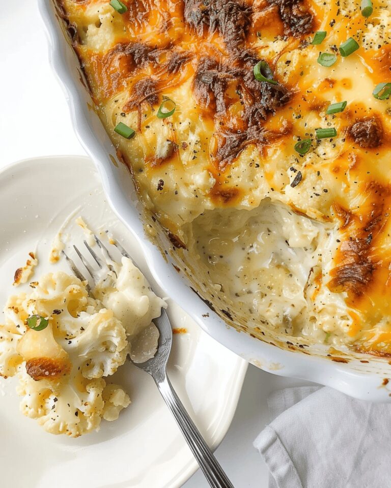 Velvety Keto Cauliflower Au Gratin Casserole Recipe