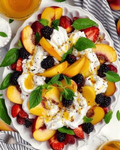 Vibrant Peach Burrata Salad Recipe