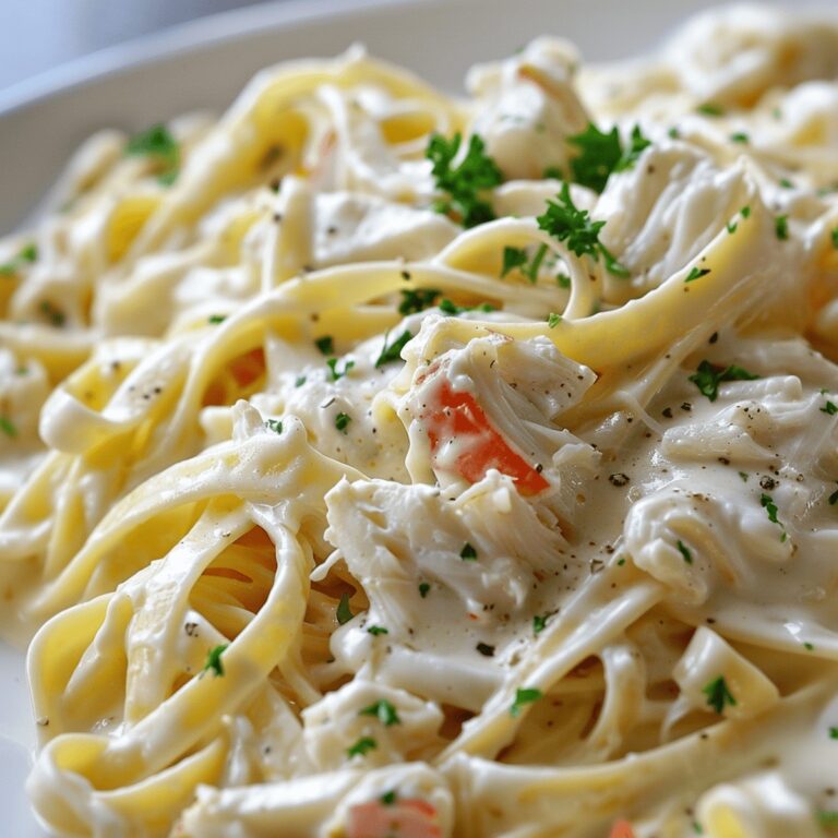 Creamy Crab Fettuccine Alfredo Recipe