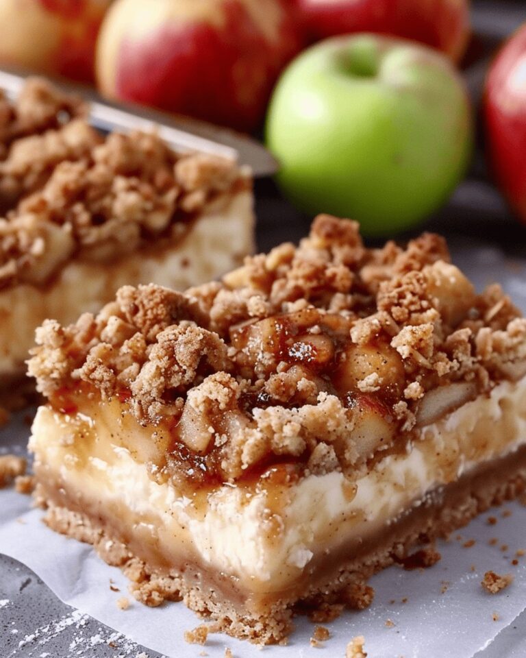 Rustic Apple Crisp Cheesecake Bars Recipe