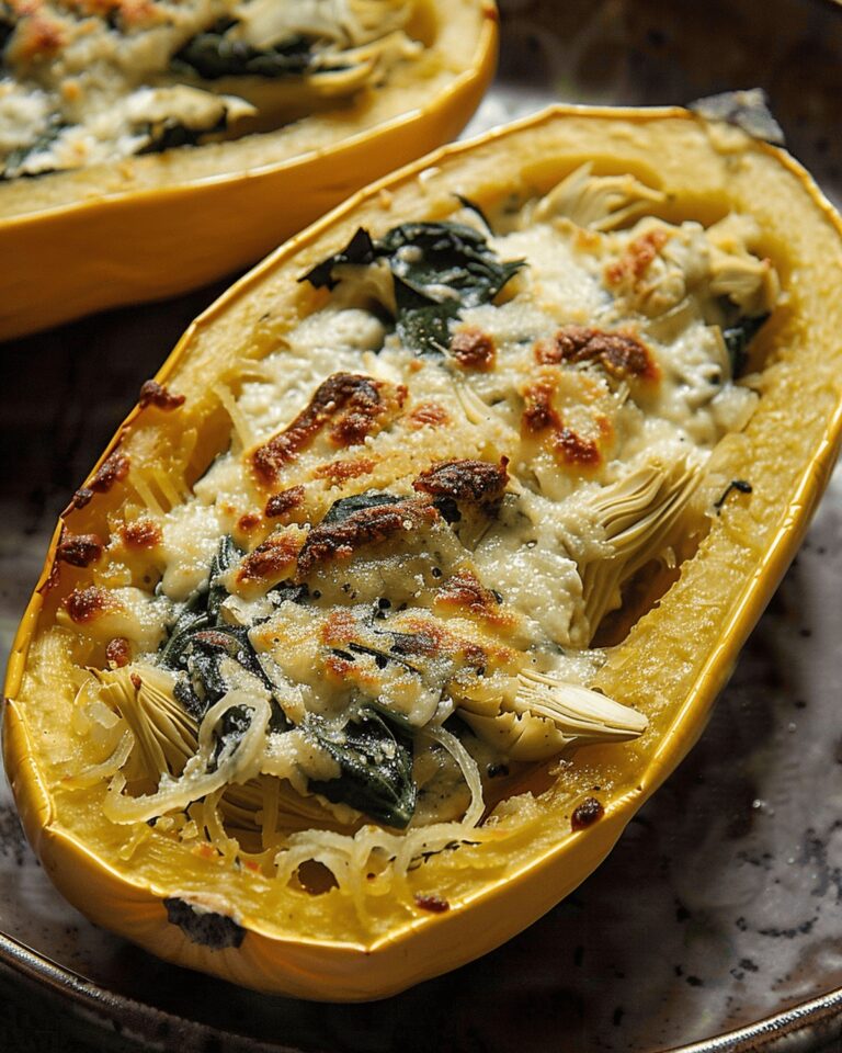 Spinach and Artichoke Stuffed Spaghetti Squash Recipe