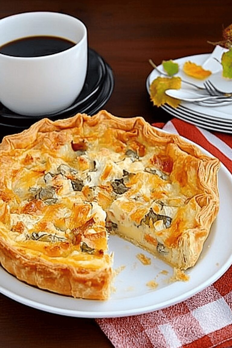 Roasted Pumpkin Quiche with Caramelized Onions, Gorgonzola, and Sage Recipe