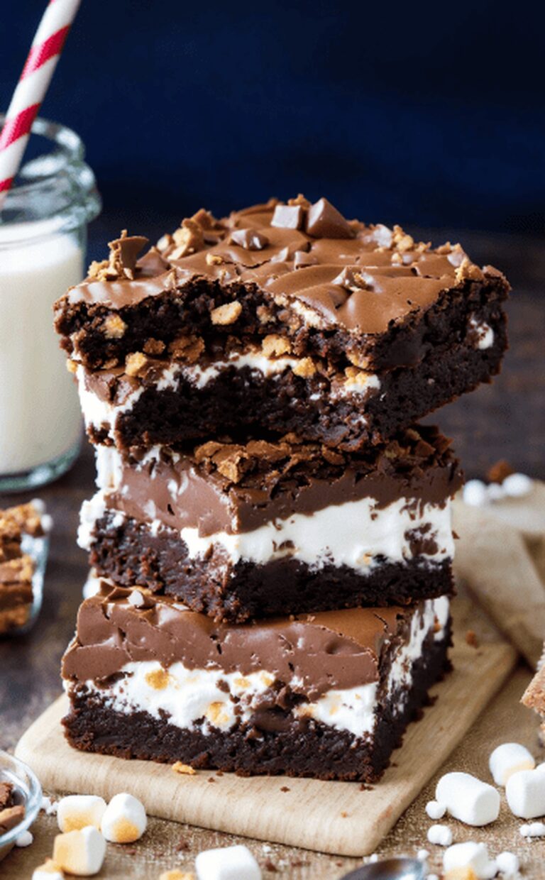 Decadent Flourless Marshmallow Crunch Brownies Recipe