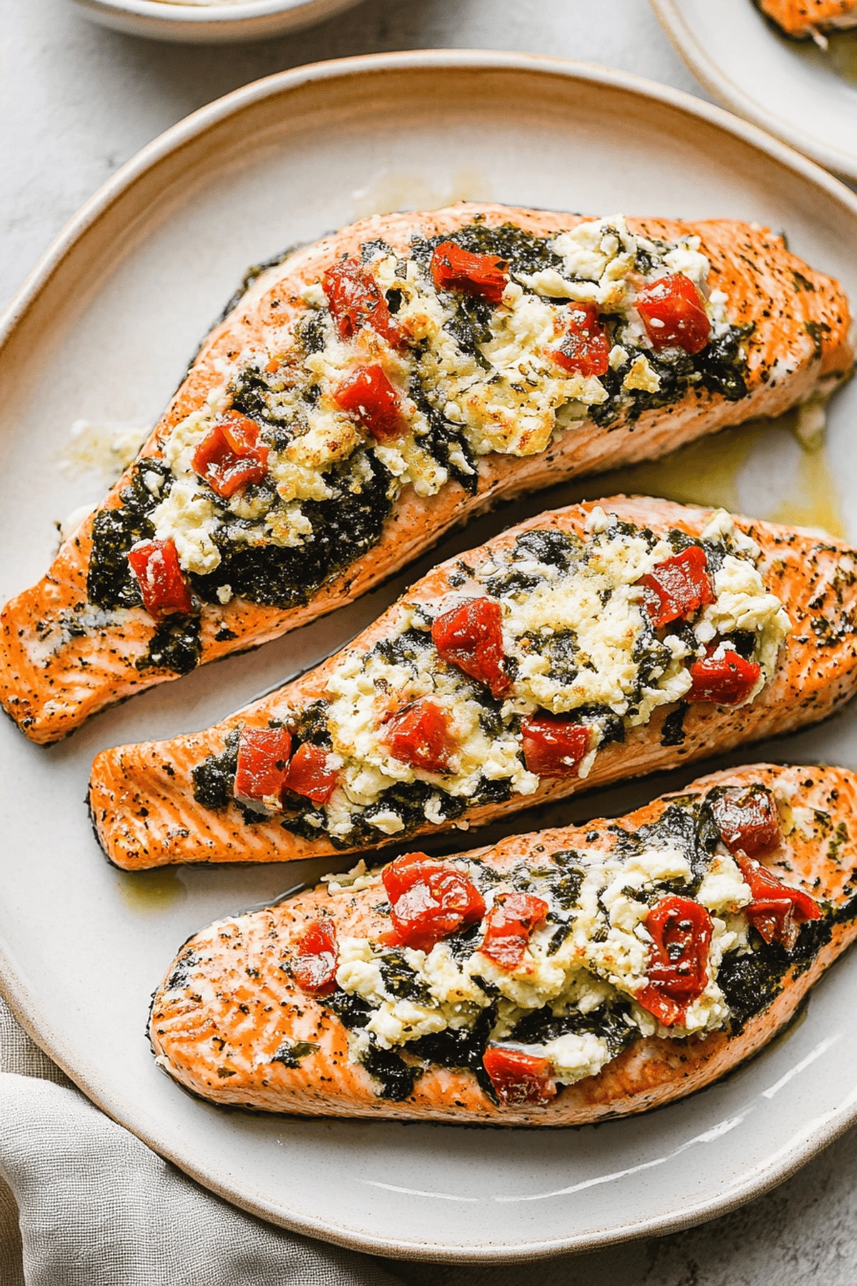 Stuffed Salmon With Spinach & Feta Recipe