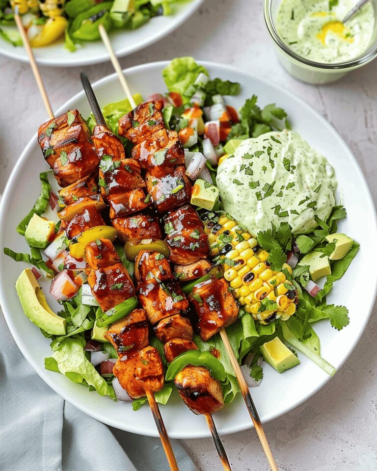 BBQ Chicken Skewer Salad Recipe