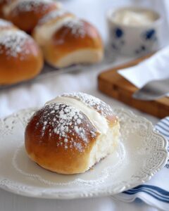Maritozzo Italian Rolls Filled with Vanilla Cream Recipe