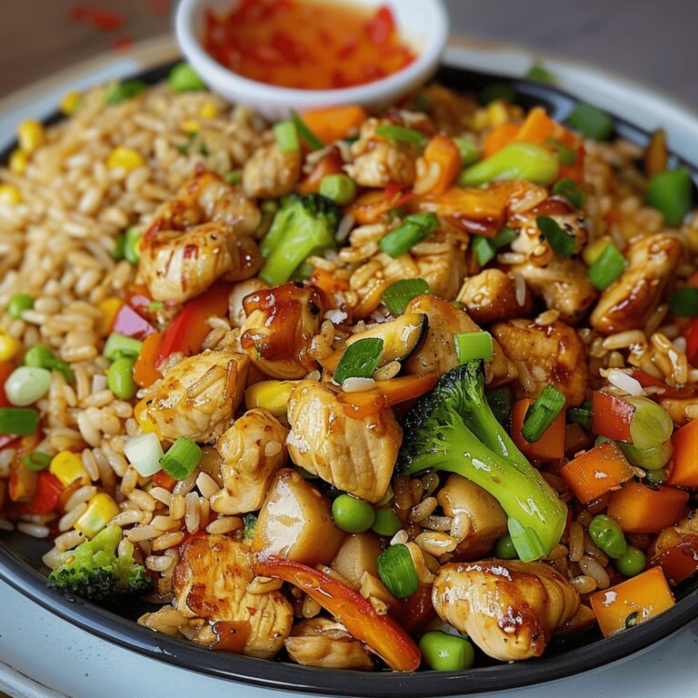 Sizzling Hibachi Chicken & Veggies with Fried Rice Recipe