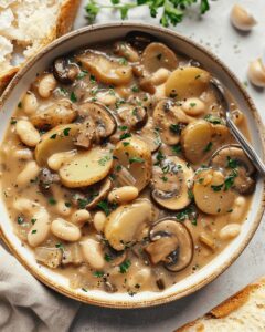 Cozy White Bean Mushroom Stew Recipe