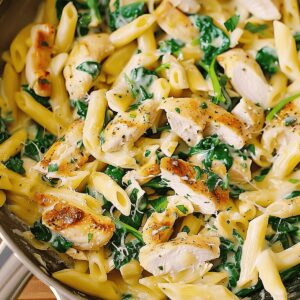 Dreamy Spinach Artichoke Chicken Pasta Recipe