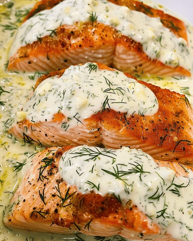 Vibrant Salmon with Feta Dill Sauce Recipe