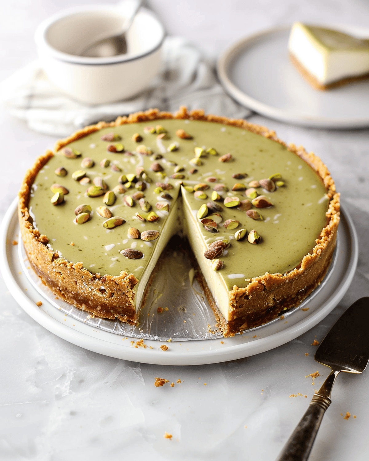 Pistachio Cheesecake With Pistachio Topping Recipe