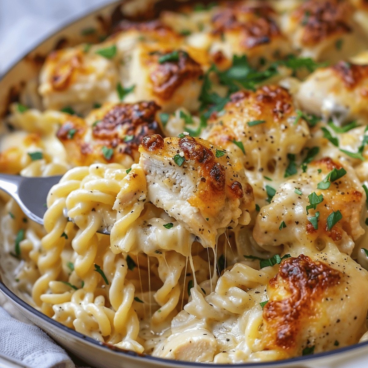 Irresistible Garlic Parmesan Chicken Pasta Bake Recipe